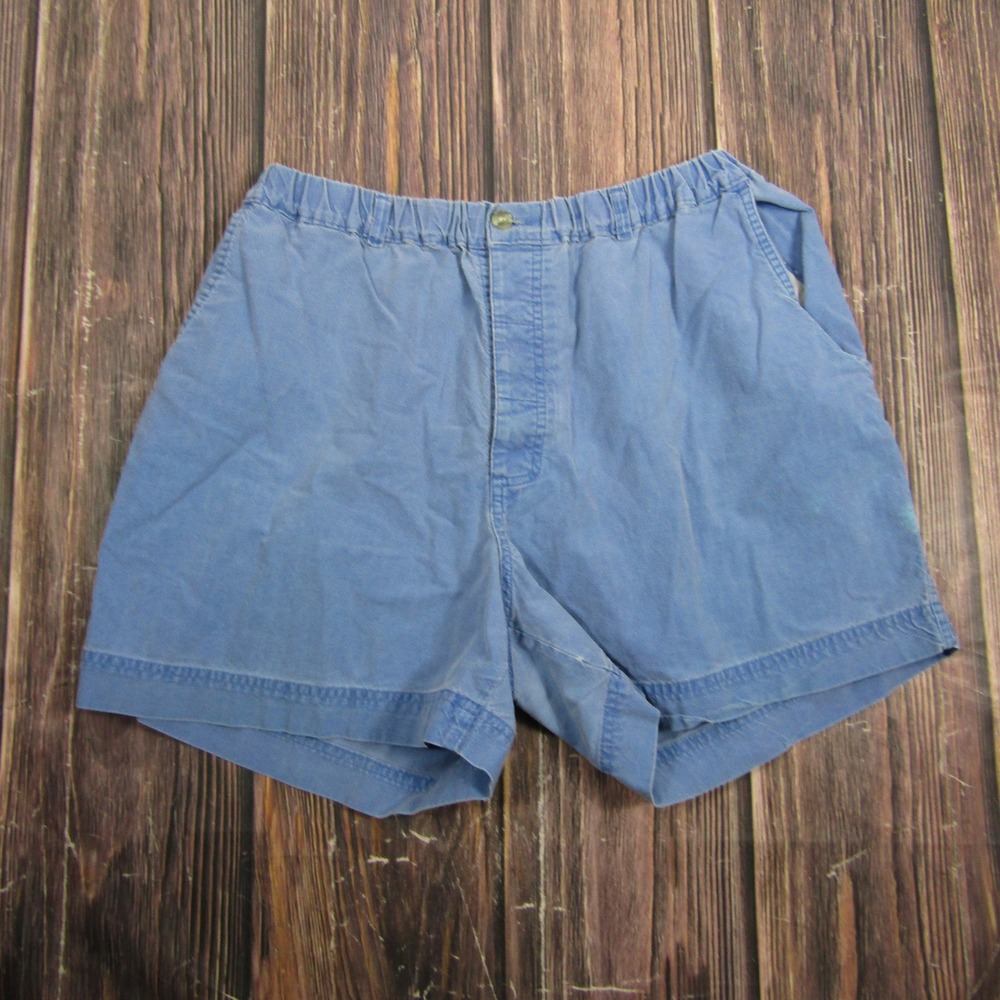 Windridge Shorts Women Large Blue Elastic Waist Cotton Casual Vintage
